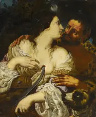 Johann Carl Loth, Diana mit einem Faun, Öl auf Leinwand