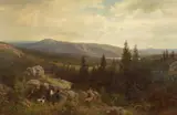 Wilhelm Julius August Nabert, Weite Landschaft, Öl auf Leinwand