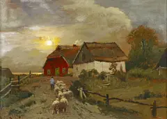 Louis Douzette, Auktion 386, Los 346, Öl auf Karton