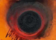 "Dark Evening" by Otto Piene, 1979, Mischtechnik (Feuergouache) auf Leinwand, sold Nov 2016