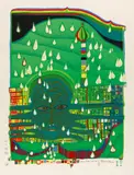 Green power by Friedensreich Hundertwasser, 1972, Farbserigrafie und Metalldruck auf Karton, sold May 2017