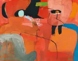 Heimrad Prem, Reise in den Süden, 1966, Öl auf Rupfen