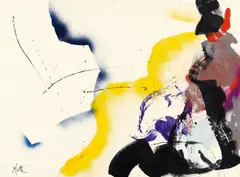Ohne Titel by Jean Miotte, Acryl auf Hahnemühle (Wasserzeichen), sold Nov 2016