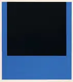 Rupprecht Geiger, schwarz auf blau, 1968, Farbserigrafie auf leichtem Karton