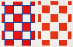 Flipper by Blinky Palermo, 1970, 2 Siebdrucke als Diptychon auf Offsetkarton, sold May 2017