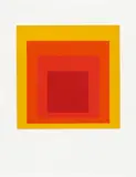 Aus: "Hommage au Carré" by Josef Albers, 1964, Farbserigrafie auf leichtem Karton, sold Jun 2017