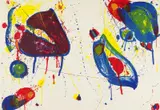 Heart stone by Sam Francis, 1963, Farblithografie auf BFK RIVES (Wasserzeichen), sold Jun 2017