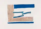 Georg Meistermann, Ohne Titel (Schwebend Blau), Farblithografie auf Büttenkarton