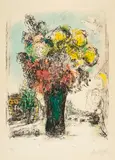 Le bouquet rouge et jaune by Marc Chagall, 1974, Farblithografie auf ARCHES (Wasserzeichen), sold May 2017