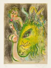 Paradis by Marc Chagall, Farblithografie auf ARCHES (Wasserzeichen), sold May 2017