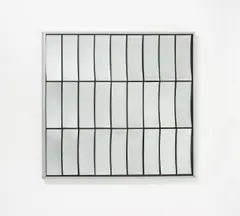 Spiegelobjekt by Adolf Luther, 1970, 27 rechteckige, konkave Spiegel vor Holz in Kastenrahmen (Aluminiumleiste)., sold May 2017