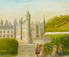 André Bauchant, Château du Bourbonsais, 1952, Öl auf Leinwand