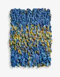 Bernd Schwarzer, "Europäisches Flammenbild/Europäischer Vulkan (Blau-Gold)", Öl auf Leinwand