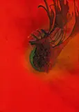 Otto Piene, "Fire Bug", 1976, Mischtechnik (Feuergouache) auf Leinwand