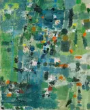 Camille Bryen, Fission Colorée, 1957, Öl auf Leinwand