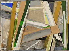 Bertrand Dorny, Ohne Titel, 1985, Collage auf Papier, auf MDF-Platte aufgezogen
