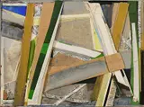 Bertrand Dorny, Ohne Titel, 1985, Collage auf Papier, auf MDF-Platte aufgezogen