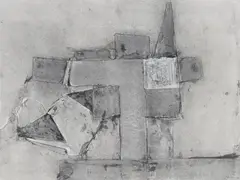 Abraham David Christian, Ohne Titel, 1990, Tusche über Papiercollage auf Papier