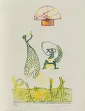 Max Ernst, Aus: "Zu Lewis Carrolls Wunderhorn", 1976, Farblithografie auf Japan