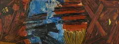 Ohne Titel by Marie-Louise von Rogister, 1958, Öl auf Pressspan, sold Nov 2025