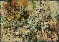 Rolf Cavael, No/59/06, 1959, Öl auf Hartfaserplatte