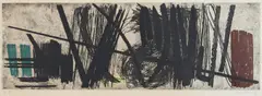 G 4 by Hans Hartung, 1953, Farbige Aquatintaradierung auf ARCHES (Wasserzeichen), sold Jun 2017