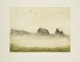 Zoran Mušič, Ohne Titel (Paysage), Radierung auf BFK RIVES FRANCE