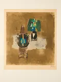 Johnny Friedlaender, Improvisation, 1980, Farbradierung auf Arches FRANCE (Wasserzeichen)