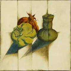 Brigitte Coudrain, "2 Grenades", 1994, Öl auf Leinwand