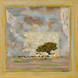 B. (Marc Antoine Bissière) Louttre B., "Un pin de Rome", 1980, Öl auf Leinwand