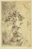 Horst Janssen, Selbstbildnis zur Griffelkunst, 1971, Radierung auf Bütten