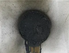 "Bleeding Planet" by Otto Piene, 1988, Mischtechnik (Öl und Feuer) auf Leinwand, sold May 2017