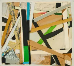 Bertrand Dorny, Ohne Titel, 1985, Collage auf Holzplatte