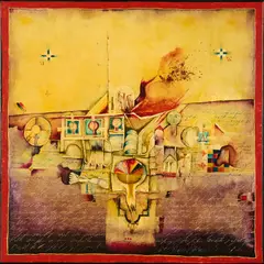 Matko Trebotić, "Am Horizont", 1975, Acryl und Öl auf Leinwand