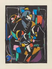 Ohne Titel (Composition) by André Lanskoy, Lithografie auf ARCHES (Wasserzeichen), sold Oct 2017