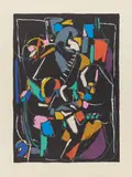 André Lanskoy, Ohne Titel (Composition), Lithografie auf ARCHES (Wasserzeichen)