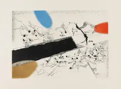 Carl Buchheister, Komposition Desbu (Schi 3), 1961, Farblithografie auf BFK RIVES (Wasserzeichen)