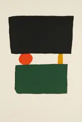 Werner Graeff, "BADRU", 1964, Farblinolschnitt auf Velin