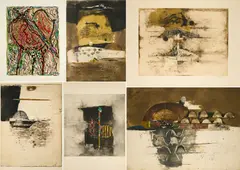 Konvolut von 7 Druckgrafiken by Johnny Friedlaender, Farbradierung auf Bütten, teils auf Arches (Wasserzeichen), sold Nov 2025