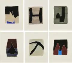 Giuseppe Santomaso, La Segnaletica dell'inconscio, 1976, 6 Farbradierungen auf FA FABRIANO (Wasserzeichen)
