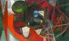Ohne Titel by Hubert Berke, 1947, Gouache auf Malkarton auf Spanplatte aufgezogen, sold Jun 2017