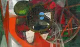 Hubert Berke, Ohne Titel, 1947, Gouache auf Malkarton auf Spanplatte aufgezogen