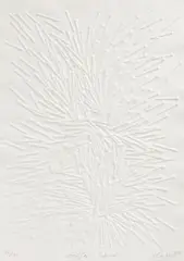 Günther Uecker, Weißer Schrei, 1994, Prägedruck auf handgeschöpftem Bütten