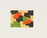 Composition verte, beige, rouge et brune by Serge Poliakoff, 1964, Farblithografie auf ARCHES (Wasserzeichen), sold Apr 2017
