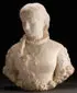 Adolfo Cipriani, Finely Carved Bust of a Young Woman, Carved marble