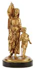 Léon Pilet, Hagar and Ishmael, Bronze with gilt patina