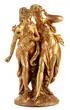 French School, Two Neoclassic Women, Bronze with gilt patina