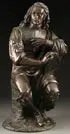 Jean Jules B. Salmson, A Scholar Holding a Book, Bronze with dark brown patina