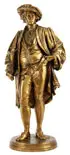 Jean Jules B. Salmson, The Scholar, Bronze with gilt patina