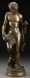 French School, A Bacchanal Figure, Bronze with dark brown patina